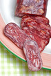 salami on plate salami on plate