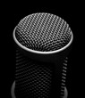 professional microphone on black background