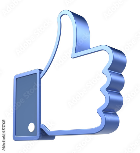Illustration: Like Symbol. Blue, isolated on White background. Like Symbol. Blue, isolated on White background.