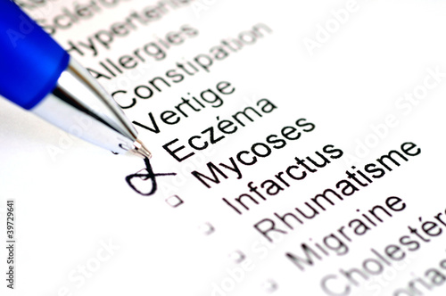 Photo: Questionnaire médical eczéma Questionnaire médical eczéma