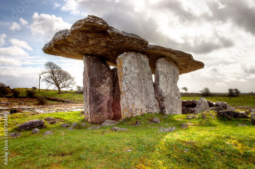 Photo: Poulnabrone dolmen, 5,000 year old portal tomb - Ireland. Poulnabrone dolmen, 5,000 year old portal tomb - Ireland.