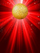 Sparkling red disco ball. EPS 8