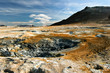 Colorful landscape view of geothermal activity, Iceland