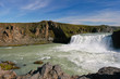 Landscape view of famous waterfall Godafoss in Iceland