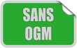 Sticker grün eckig curl oben SANS OGM