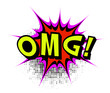 OMG. Comic book explosion.Vector illustration.