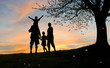 Photo: Happy family, father, mother, son and daughter Happy family, father, mother, son and daughter