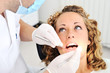 Dentist's teeth checkup, series of related photos