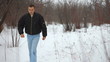 Man walking and finding something strange