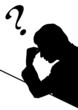 Vector: Businessman thinking with question mark. vector file Businessman thinking with question mark. vector file