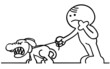 figur mit bissigem hund