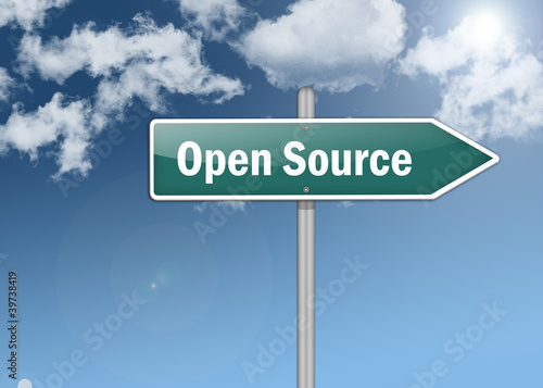 Illustration: Signpost "Open Source" Signpost "Open Source"
