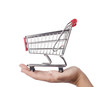 Photo: The shopping cart isolated on white background The shopping cart isolated on white background
