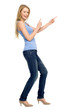 Photo: Beautiful woman pointing Beautiful woman pointing