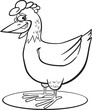 Cartoon hen coloring page Cartoon hen coloring page