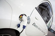 White Electric Car Charging Outdoor