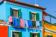 Colorful houses Burano. Italy