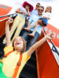 Happy kid going on holidays