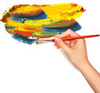 Abstract color background with hand Vector Abstract color background with hand Vector