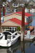 A floating home and a sailboat, Portland OR.