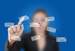 business lady pushing mail for social network.