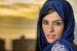 beautiful arabian lady wearing traditional islamic outfit