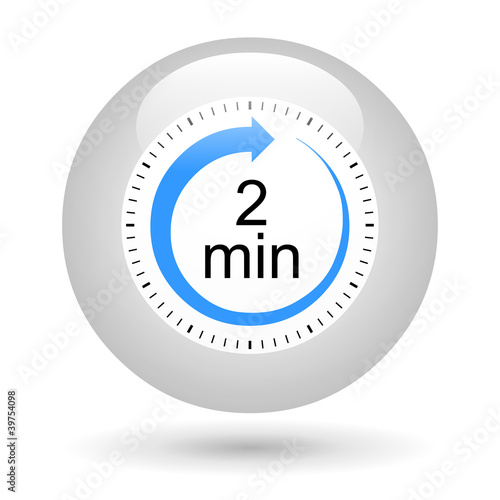 Illustration: Bouton icône minuterie - 2 minutes Bouton icône minuterie - 2 minutes