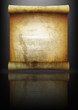 Vintage roll of parchment background isolated on white