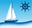 Sailing boat and Steering Wheel