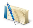 Checkbook with pen