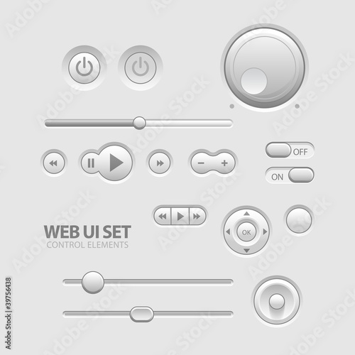 Vektor: Light Web UI Elements Design Gray. Light Web UI Elements Design Gray.