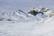 Skiers in Kitzsteinhorn ski resort near Kaprun, Austrian Alps