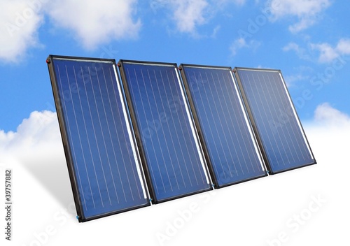 Photo: Multiple solar collectors on the clouds Multiple solar collectors on the clouds