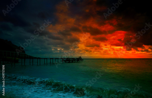 Photo: Dramatic dusk over the sea Dramatic dusk over the sea