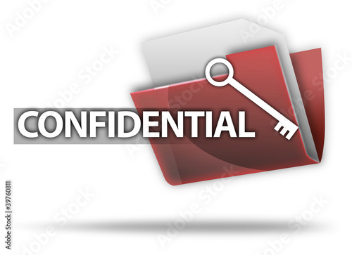 Illustration: 3D Style Folder Icon "Confidential" 3D Style Folder Icon "Confidential"