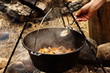 caldron on fire