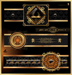 Vintage vector black gold frame label