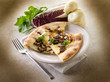 pizza with scamorza and radicchio
