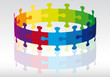 3d puzzle circle, vector