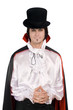 young man in a suit of Count Dracula