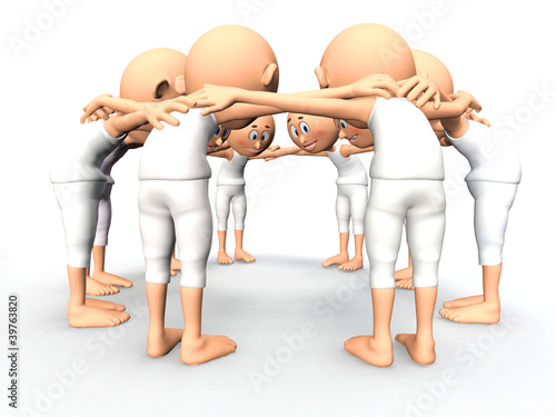 Illustration: Team spirit, business debate. 3d little humans Team spirit, business debate. 3d little humans