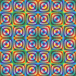 Optic illusion illustration with geometric pattern
