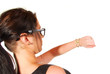 Woman looking at her watch