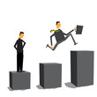 Businessman moving forward no matter what