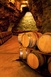 wine barrels in a winery, France