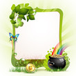 St. Patrick's Day card design with clover and coins
