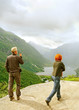 Tourists on the hill.