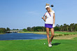 Young golfer girl