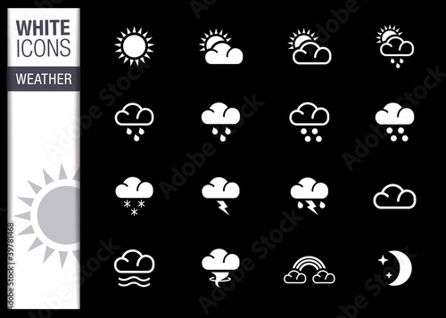 Vektor: White - Weather icons White - Weather icons