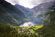 Beautiful mountain view with ferry Beautiful mountain view with ferry